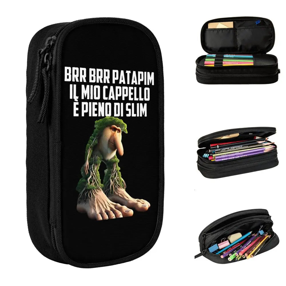 Italian Brainrot Tralalero Tralala Pencil Cases Pencil Pouch Pen Box for Student Big Capacity Bag School Supplies Stationery