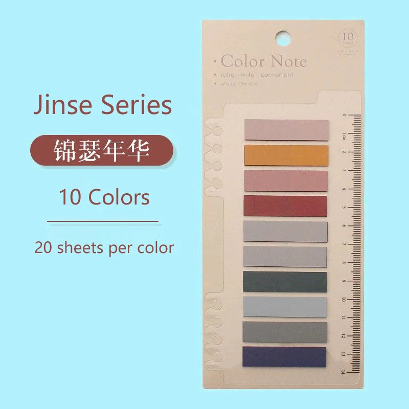 6 Series Colorful Self-Adhesive Sticky Notes Memo Pad - Office & School Supplies - Bookmark Point-It Marker Memo Sticker Paper