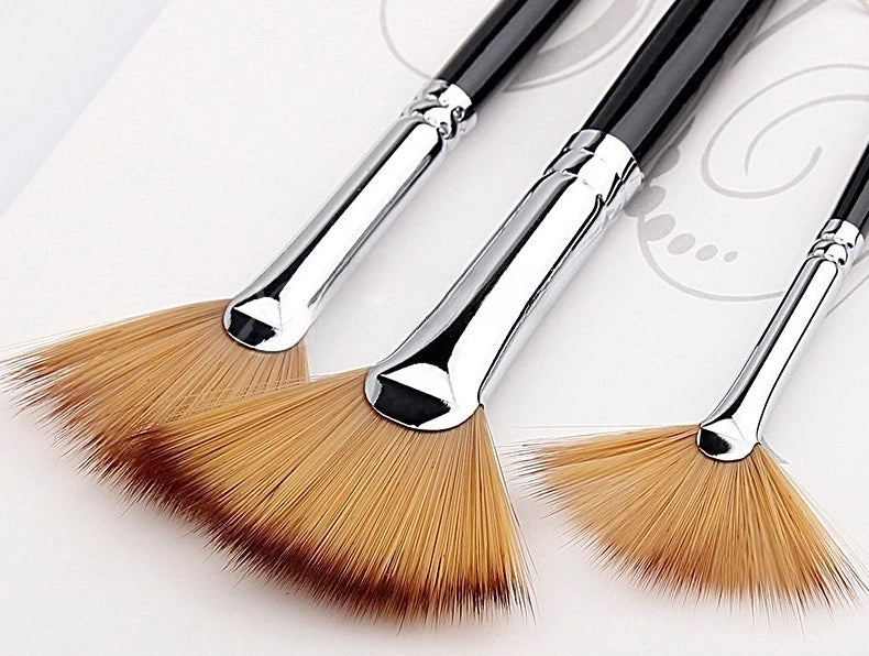 3pcs Fan Brush Set for Watercolor Oil Painting Acrylic Art Supplies Students Adults Beginners Drawing Tools