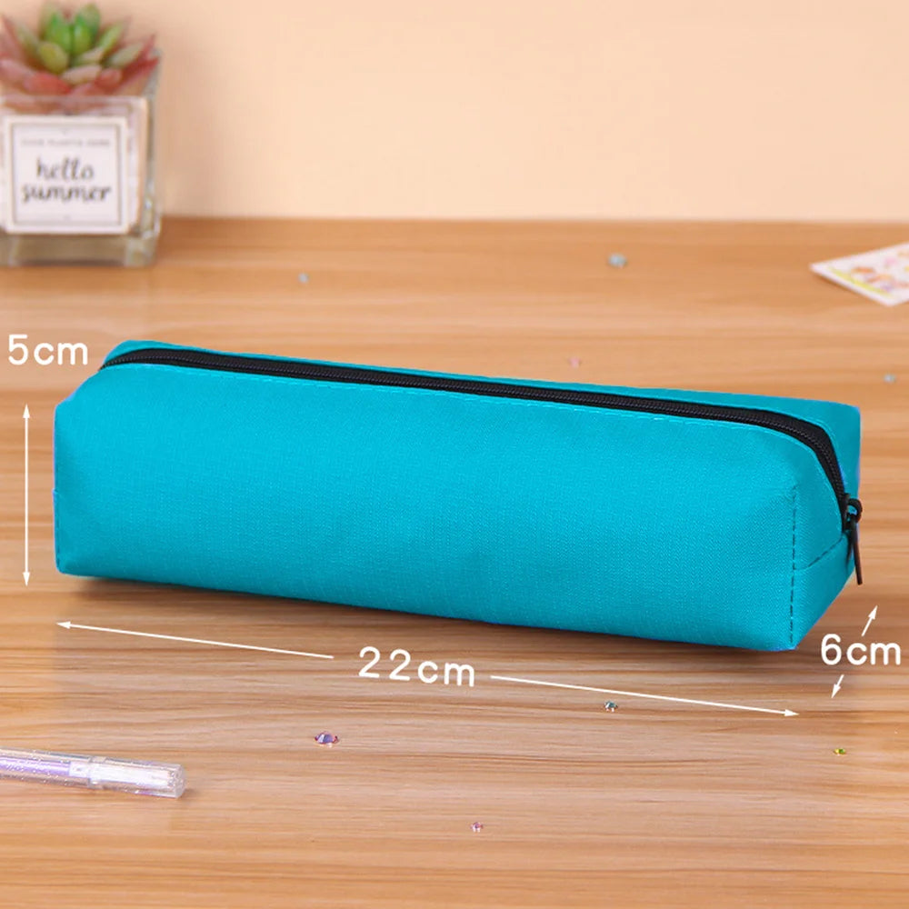 Pencil Case Black Stationery Trousse Scolaire Pencil Pouch School Supplies Solid Color Pencilcase School Pencil Cases