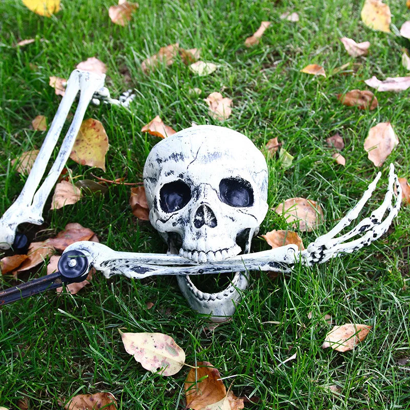 Halloween Skull Suit Ghost Festival Decoration Props Artificial Human Body Plastic Skull Hand Bar Masquerade Decoration
