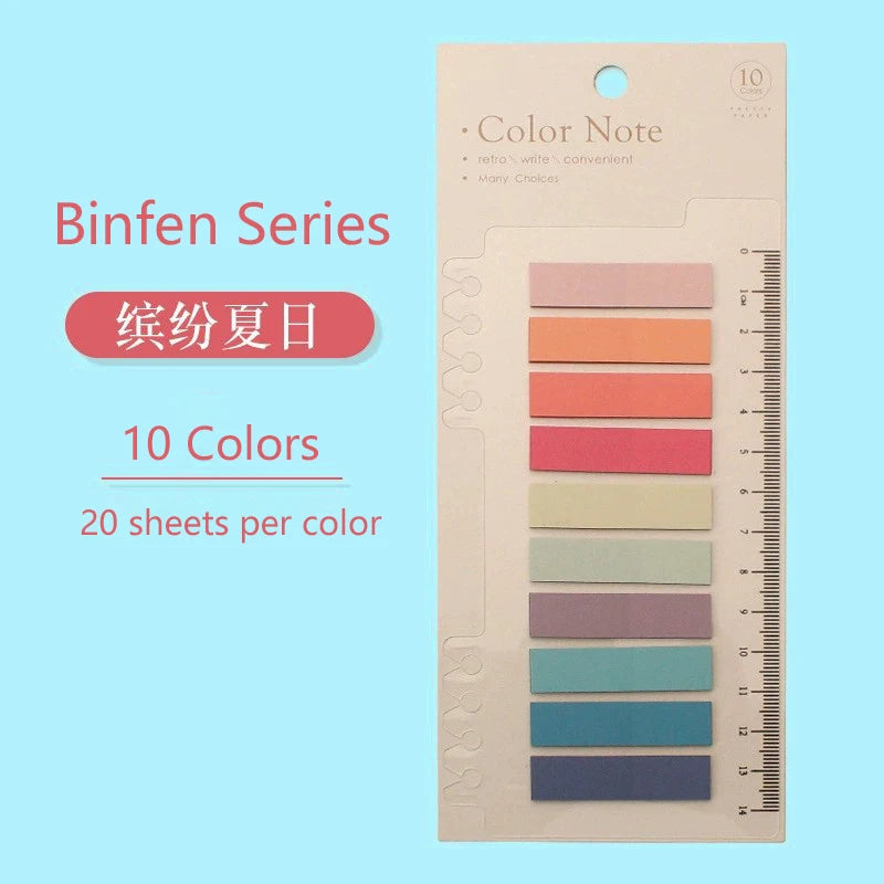 6 Series Colorful Self-Adhesive Sticky Notes Memo Pad - Office & School Supplies - Bookmark Point-It Marker Memo Sticker Paper