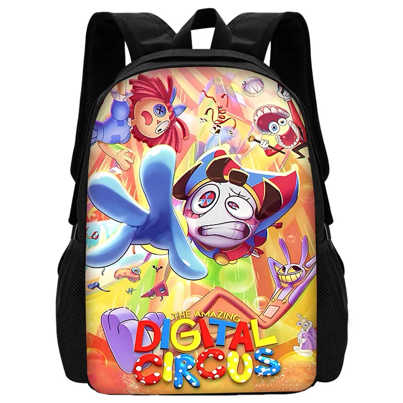 Cartoon A-AmazingS DigitalS Circus Child School Backpack with Lunch Bags ,Pencil Bags ,School Bags for Boys Girls Best Gift