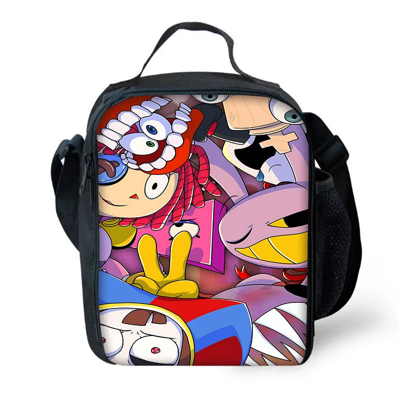 Cartoon A-AmazingS DigitalS Circus Child School Backpack with Lunch Bags ,Pencil Bags ,School Bags for Boys Girls Best Gift