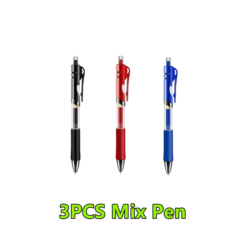 1-12PCS Retractable Red Blue Black Ink Gel Pens Colored Aesthetic Stationery Pen Supplies Ballpoint Office Pencil Writing School