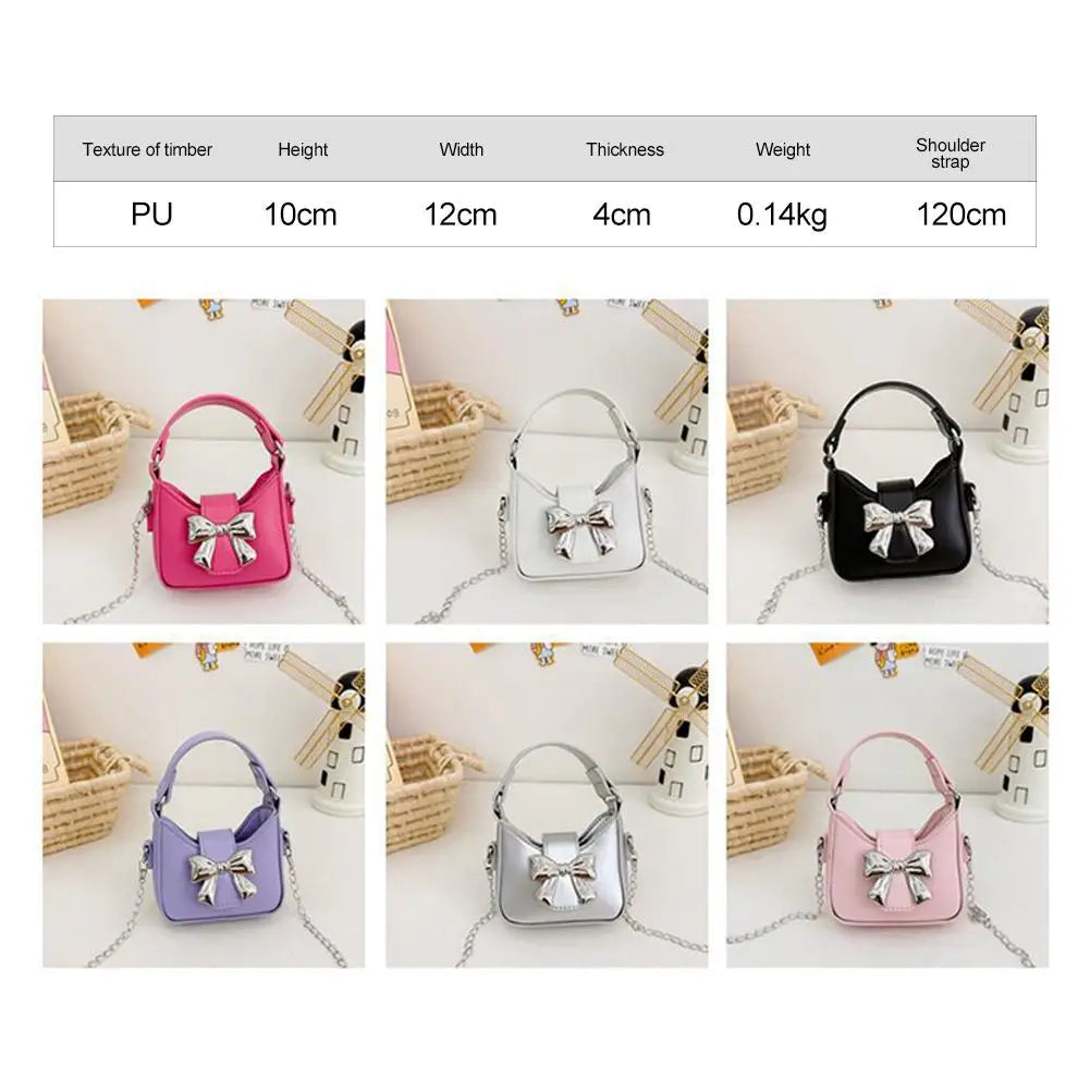 Korean Style Girl Princess Bag Cute Sweet Bow Chain Crossbody Bags for Girls Bowknot Hand Bags Toddler Purses and Handbags Gift