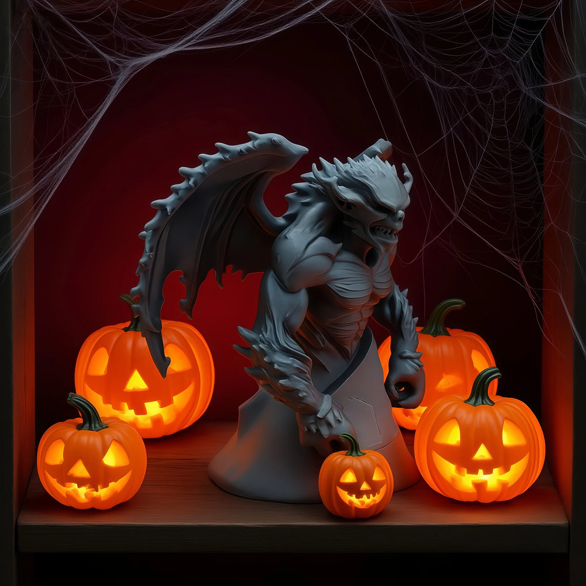 Halloween Limited Edition Dark Fantasy Figurine | Demon-Shaped 3D Statue with Detailed and Beautifully Crafted Features! Excellent Horror-Themed Decoration for Halloween Parties and Room Decor (Durable Resin Material)