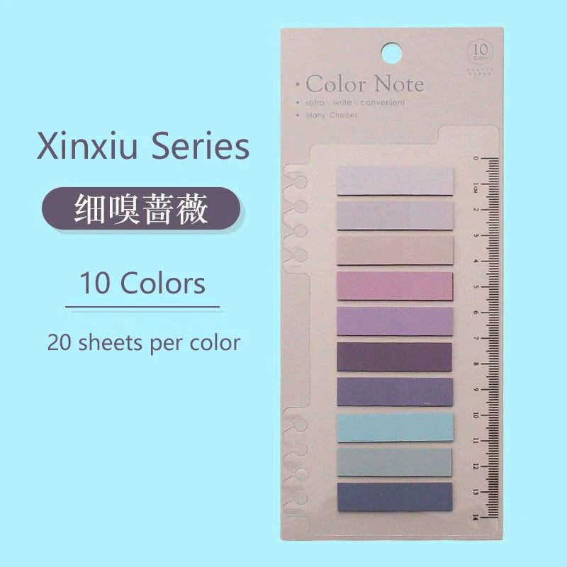6 Series Colorful Self-Adhesive Sticky Notes Memo Pad - Office & School Supplies - Bookmark Point-It Marker Memo Sticker Paper