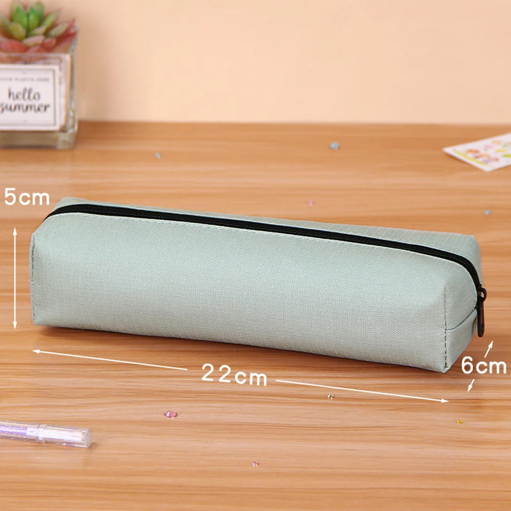 Pencil Case Black Stationery Trousse Scolaire Pencil Pouch School Supplies Solid Color Pencilcase School Pencil Cases