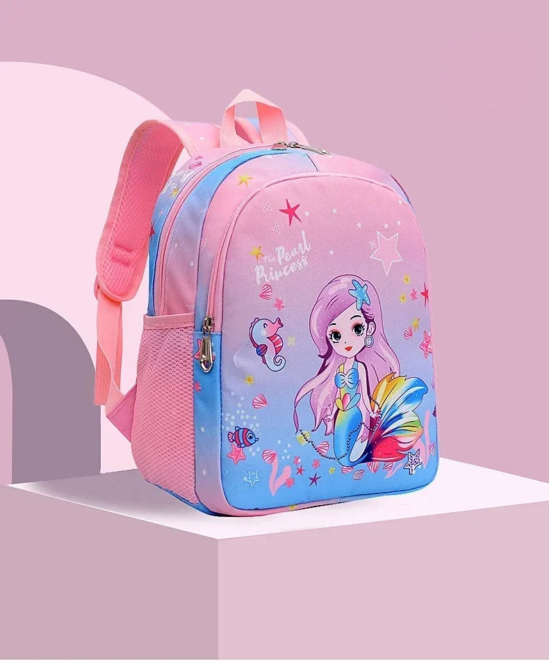 New Children Backpack Cartoon Cute Unicorn Mermaid Print Schoolbag Kindergarten Lightweight Schoolbag