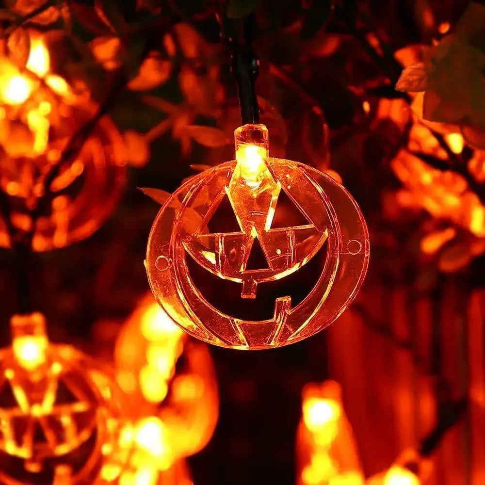Halloween Led Lights String Twinkle Party Festoon Light Decoration Skull Pumpkin Bat Outdoor Lights Garland Street Portable