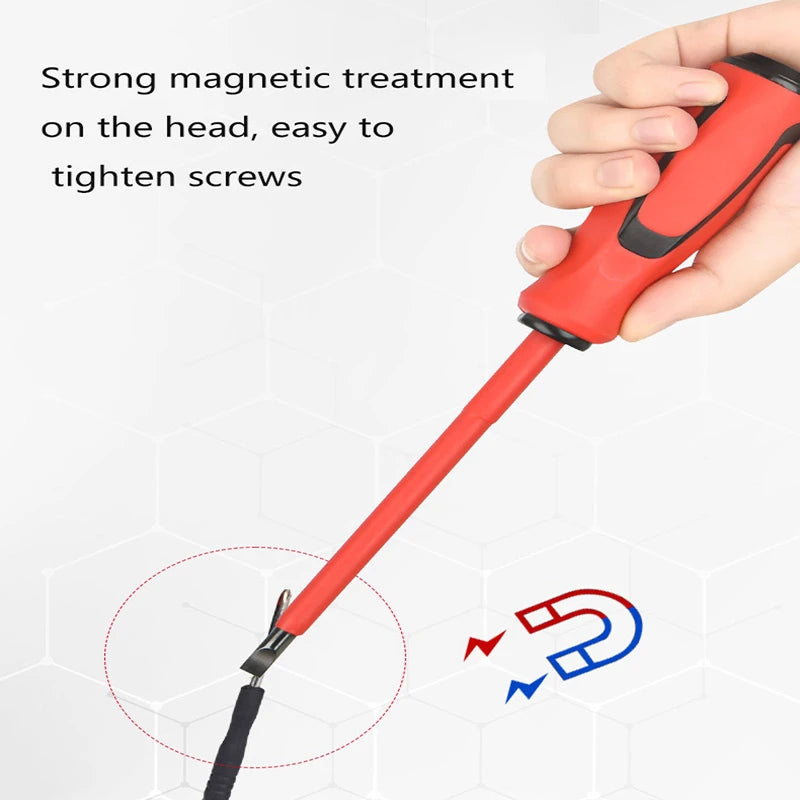 Cacciaviti isolati ad alta durezza in acciaio al cromo vanadio con punte dritte e incrociate, cacciavite magnetico, utensile manuale per elettricisti