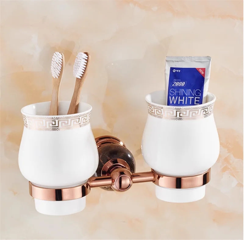 Bathroom Accessories Bath Shelf Rose Gold Paper Holder,Towel Bar,Soap Holder,Towel Rack,Glass Shelf,Hook bathroom Hardware Brass