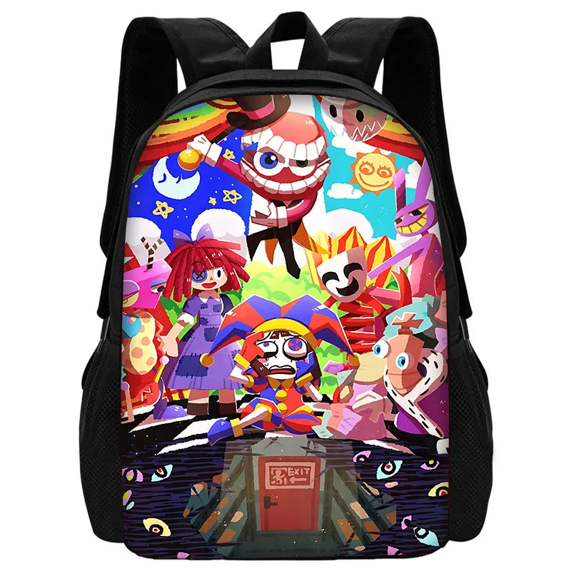 Cartoon A-AmazingS DigitalS Circus Child School Backpack with Lunch Bags ,Pencil Bags ,School Bags for Boys Girls Best Gift