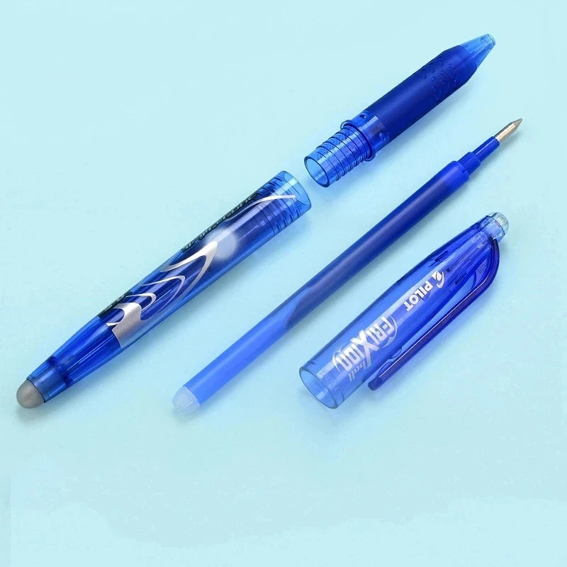 Pilot Frixion Erasable Gel Pen Set 0.5mm Blue/black/red Replaceable Refills Student Writing School Supplies Office Accessories