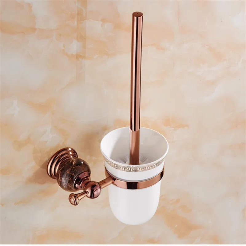 Bathroom Accessories Bath Shelf Rose Gold Paper Holder,Towel Bar,Soap Holder,Towel Rack,Glass Shelf,Hook bathroom Hardware Brass