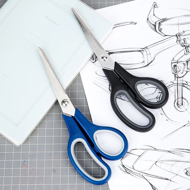 Deli 6002 200mm/7.87in Multi-functional Stainless Steel Scissors Precision Cutting Household Office Tailor's Hand Scissors