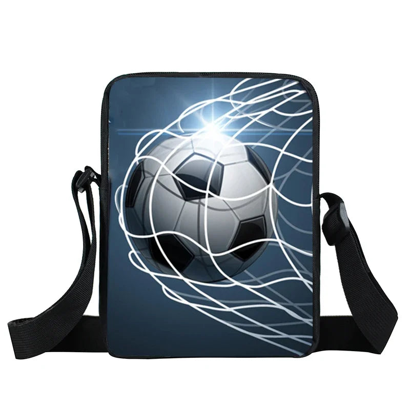 Cool Footbally / Soccerly Print Messenger Bag Girls Boys Handbags Children Shoulder Bag for Travel Kids Satchel Bookbags