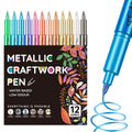 36 Color Metallic Paint Markers Acrylic Paint Pens for Wood Canvas Stone Rock Painting Glass Ceramic Surfaces DIY Crafts