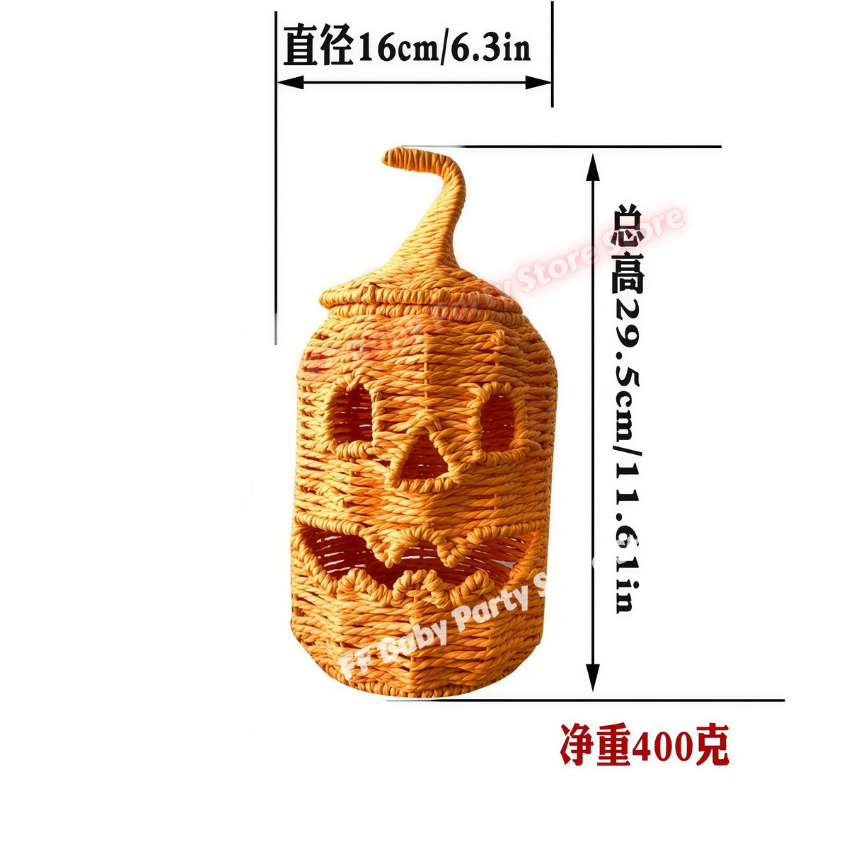 Halloween Decorations Hand-Woven Wicker Pumpkin Lantern Witch Hat Storage Box Home Decorative Statue Ornaments Christmas Decor