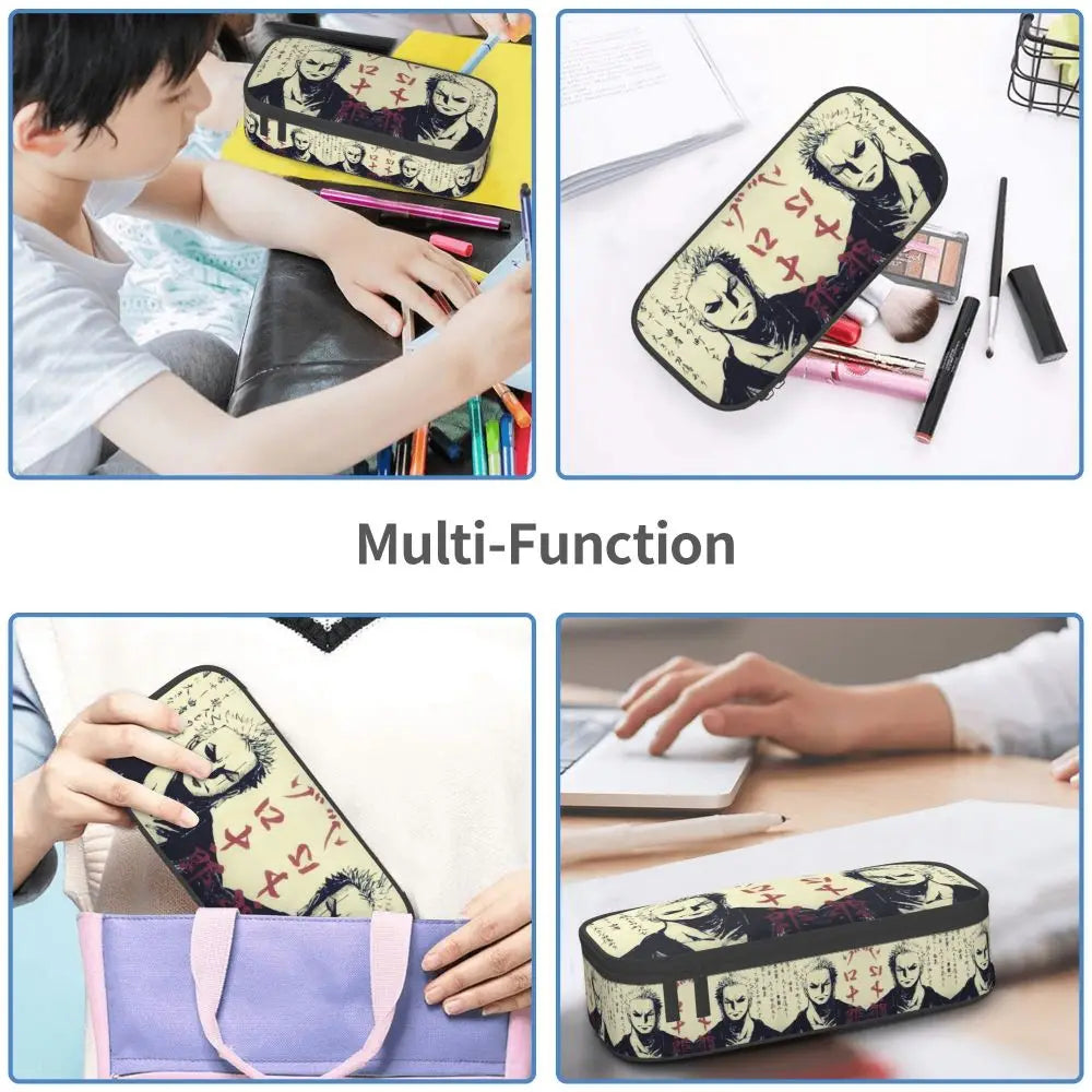 Custom One P-Pieces Cute Pencil Case Boys Girls Large Capacity Straw Hat Pirates Skull Pencil Bag Students Stationery
