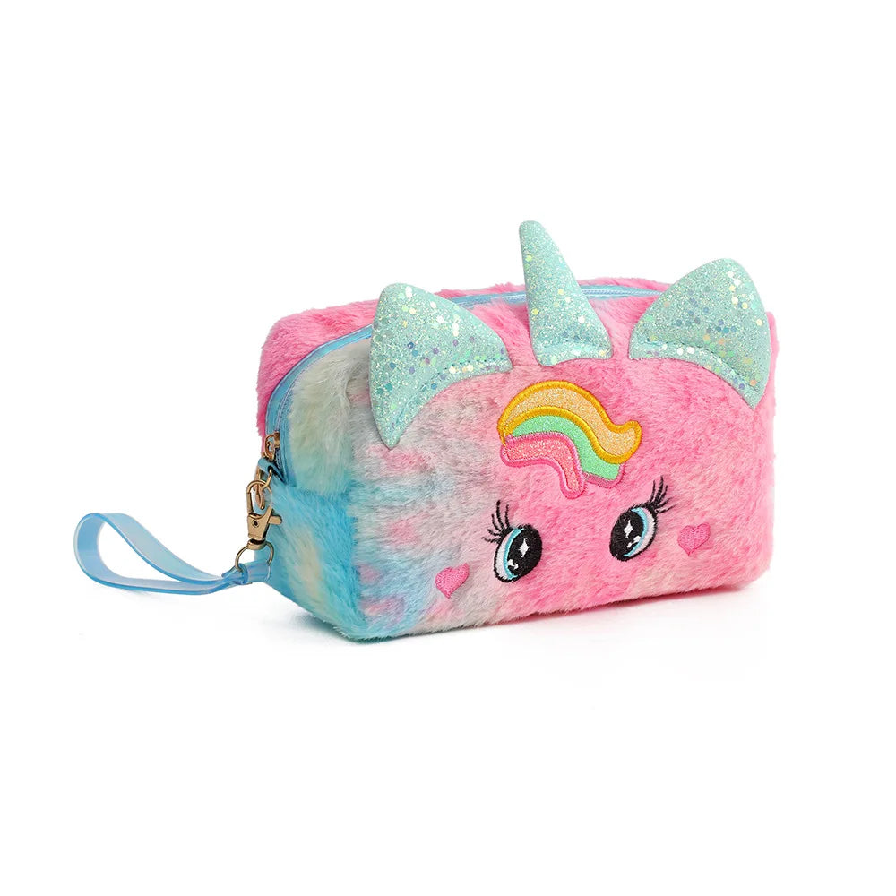 Cute Plush Unicorn Pencil Bag Aesthetic Pencil Cases Girl Kawaii Stationery Bag Children Large Capacity Pen Case School Supplies