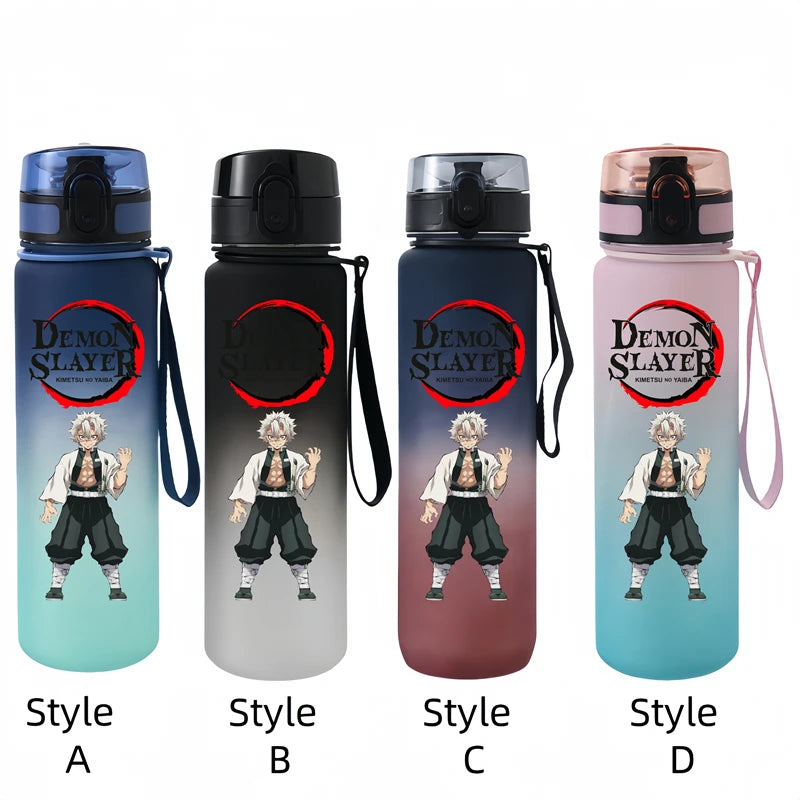 Demon Slayer 650ml Cartoon Characters Portable Water Cup Large Capacity Outdoor Sports Plastic Leak-proof Water Bottle Gift