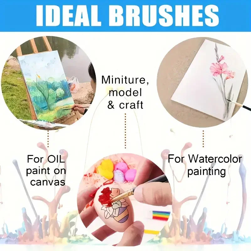 36pcs Premium Artist Paint Brush Set - Versatile Nylon Bristle Brushes For Acrylic, Oil & Watercolor - Includes Round, Filbert,