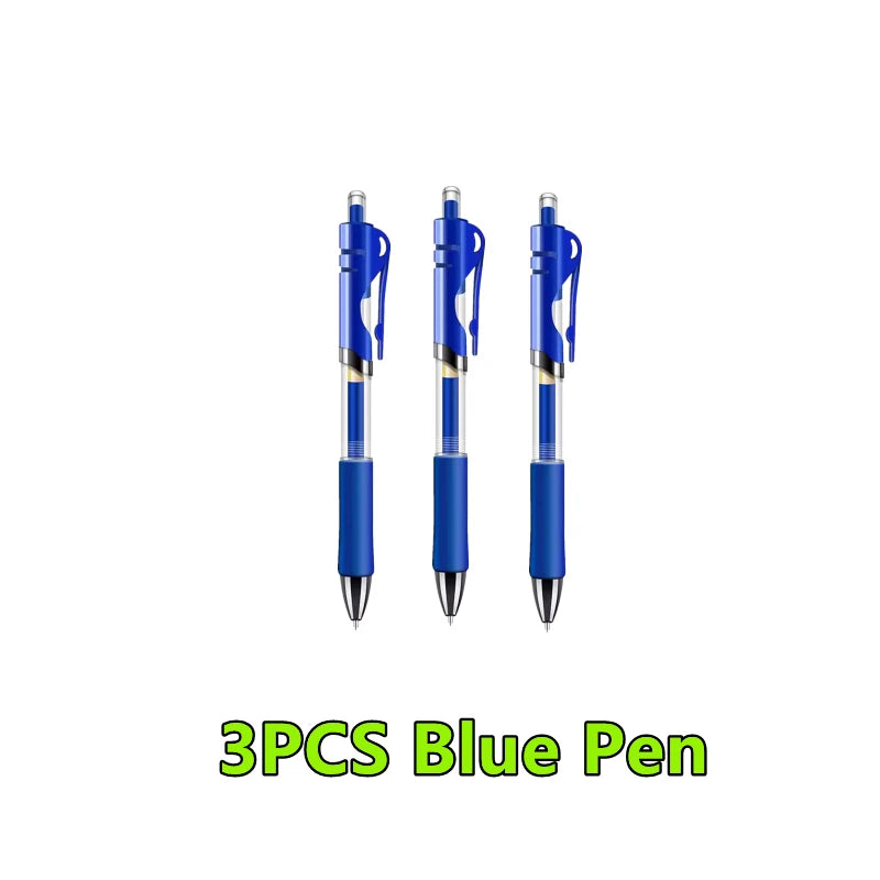 1-12PCS Retractable Red Blue Black Ink Gel Pens Colored Aesthetic Stationery Pen Supplies Ballpoint Office Pencil Writing School