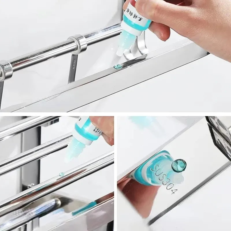 304 Stainless Steel Towel Rack Bathroom Storage Rack Non Punching Foldable Bathroom Towel Storage Rack Bathroom Hardware Pendant