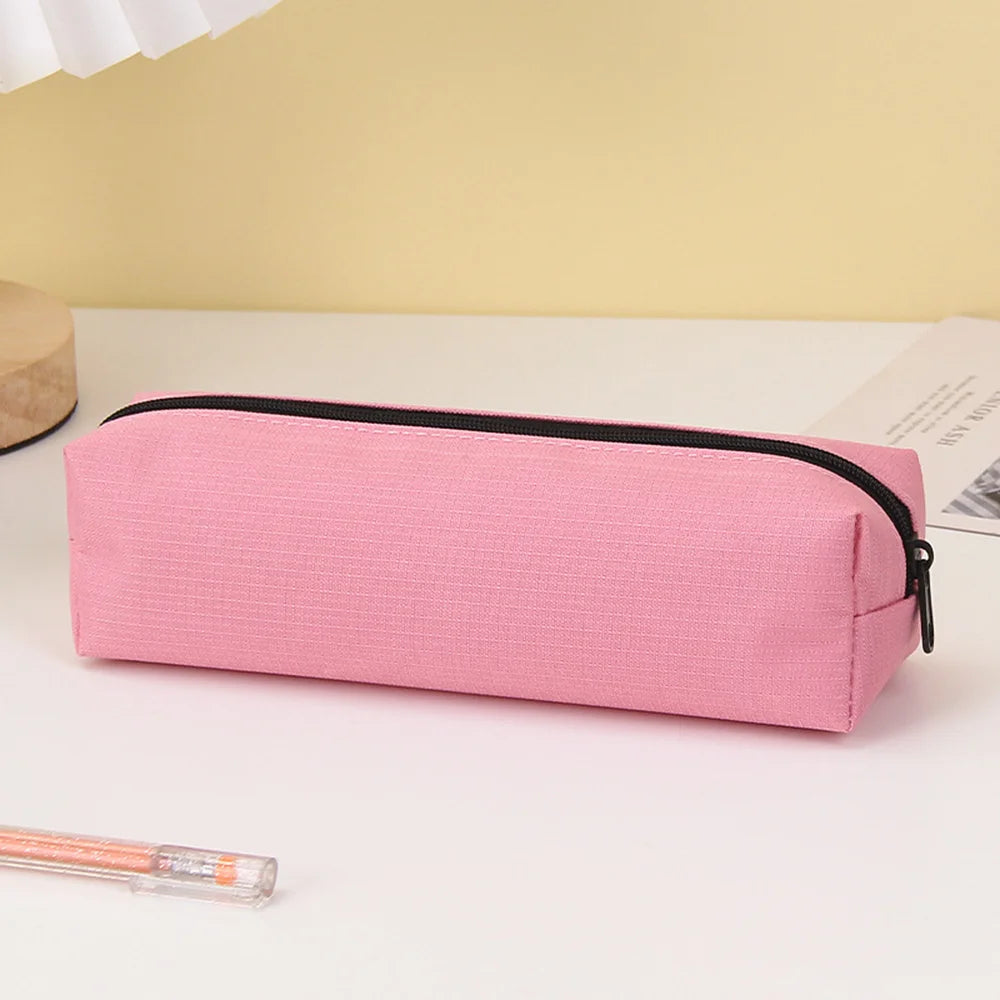 Pencil Case Black Stationery Trousse Scolaire Pencil Pouch School Supplies Solid Color Pencilcase School Pencil Cases