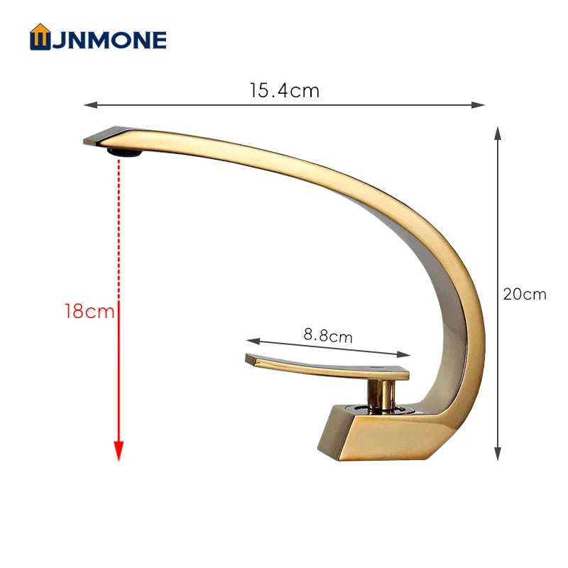 Modern Bathroom Sink Faucet Deck Mounted Brass Mixer Water Tap One Hole Crane Vanity Washbasin Black Basin Faucets for Bathroom