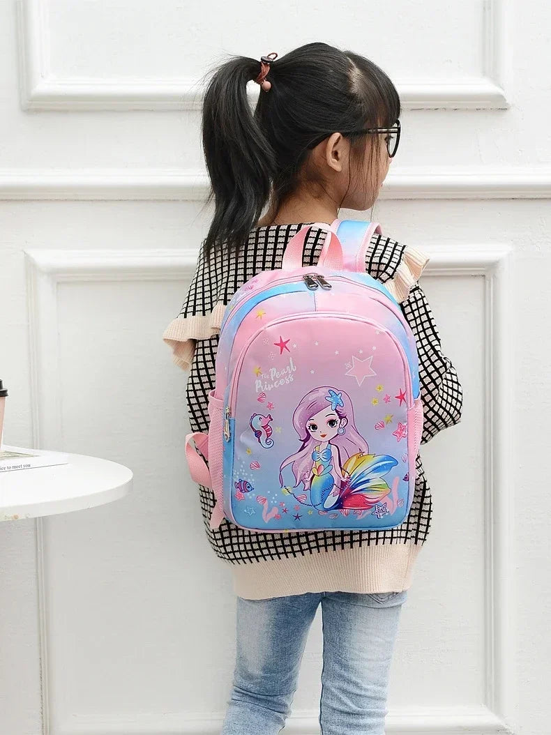 New Children Backpack Cartoon Cute Unicorn Mermaid Print Schoolbag Kindergarten Lightweight Schoolbag