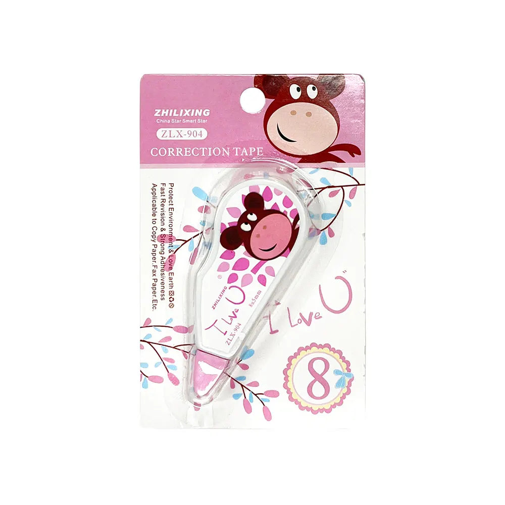 4Pcs Mini Correction Tape, Cartoon Cute Student Error Correction Supplies, Office Financial Correction Tape