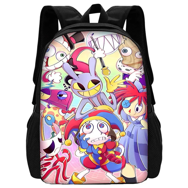 Cartoon A-AmazingS DigitalS Circus Child School Backpack with Lunch Bags ,Pencil Bags ,School Bags for Boys Girls Best Gift