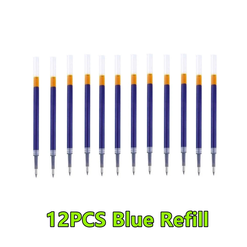 1-12PCS Retractable Red Blue Black Ink Gel Pens Colored Aesthetic Stationery Pen Supplies Ballpoint Office Pencil Writing School