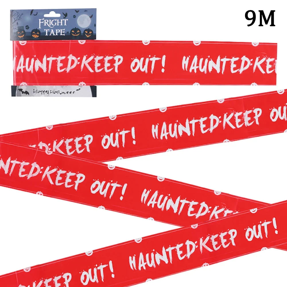 Halloween Party Decoration Warning Tape Scary Caution Tape Roll Hazard Warning Tape Indoor Outdoor Spooky DIY Prop Decorations