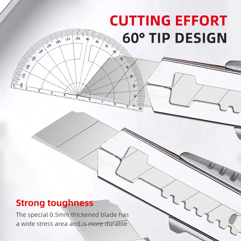 Utility Knife Box Cutter Retractable Heavy Duty Knife,Blade Storage Design 5PCS Blades Build In Professional Wallpaper Knife
