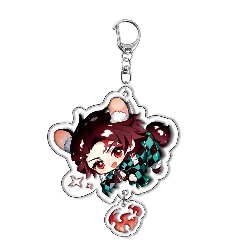 Demon Slayer Blade Charcoal Zhilang You Bean Acrylic Keychain Anime Peripheral High Beauty Backpack Fashion Toys Anime Frind
