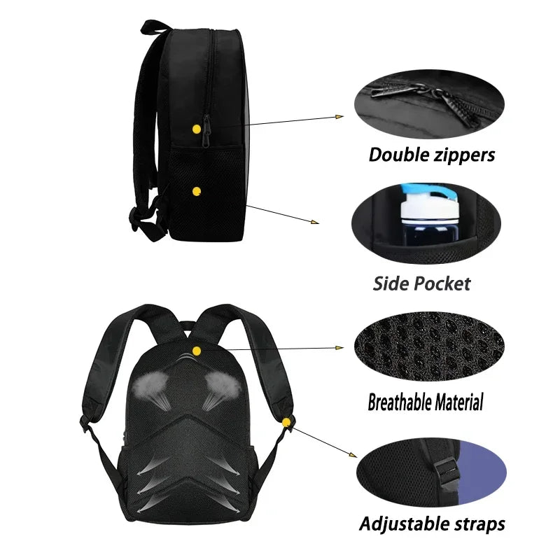 Football Star Child School Backpack with Lunch R-Ronaldos Bags ,Pencil Bags ,C-CR7 School Bags for Boys Girls Best Gift