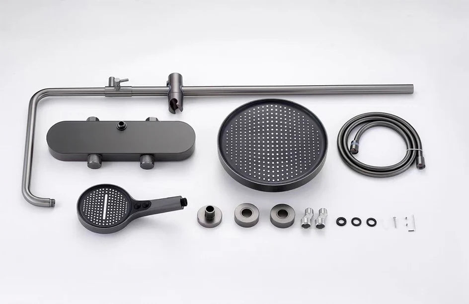 VGX Shower System Set Bathroom Shower Faucet Set 3-way Rainfall Shower Set Shower Mixer Crane with Hand Shower Set Grey White