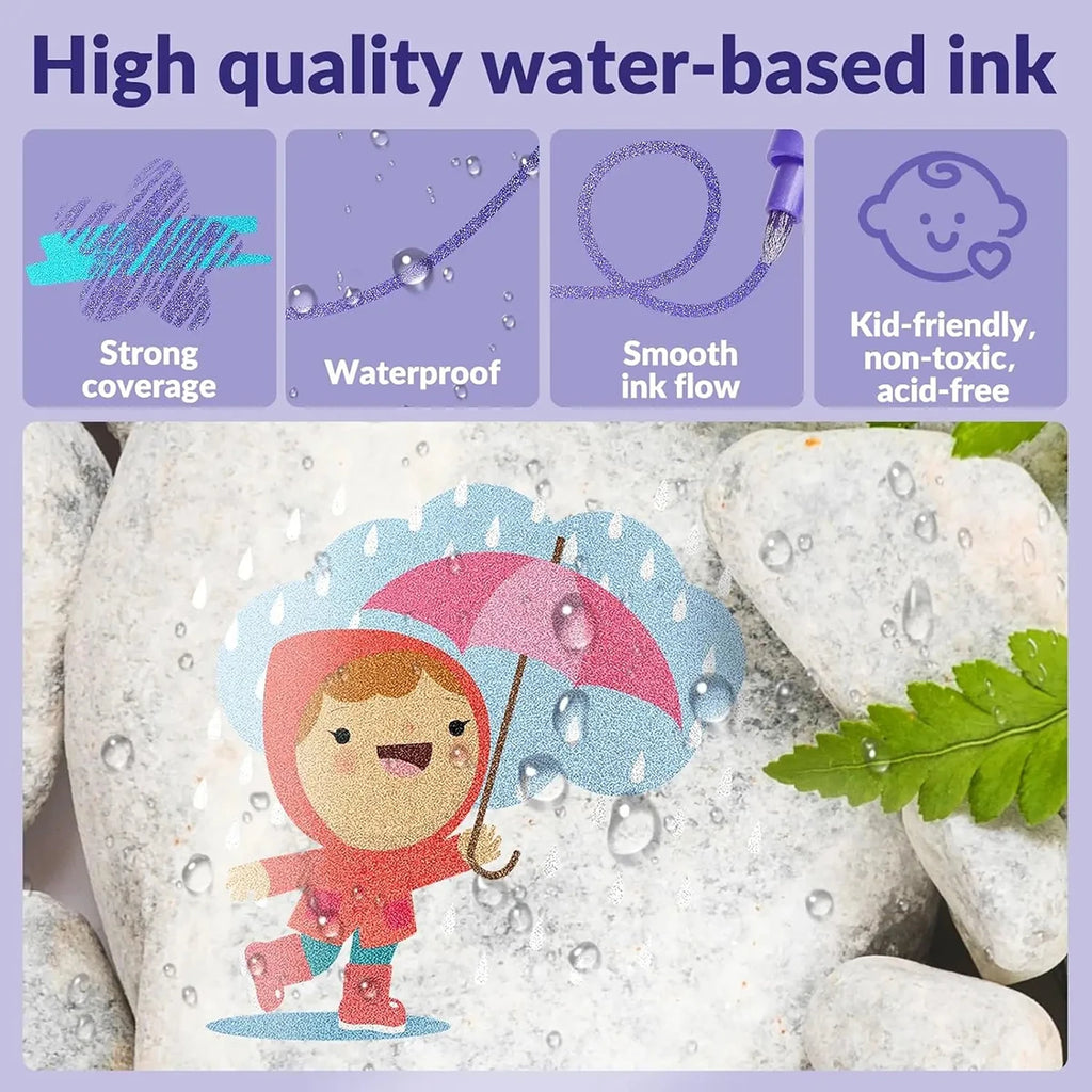 36 Color Metallic Paint Markers Acrylic Paint Pens for Wood Canvas Stone Rock Painting Glass Ceramic Surfaces DIY Crafts