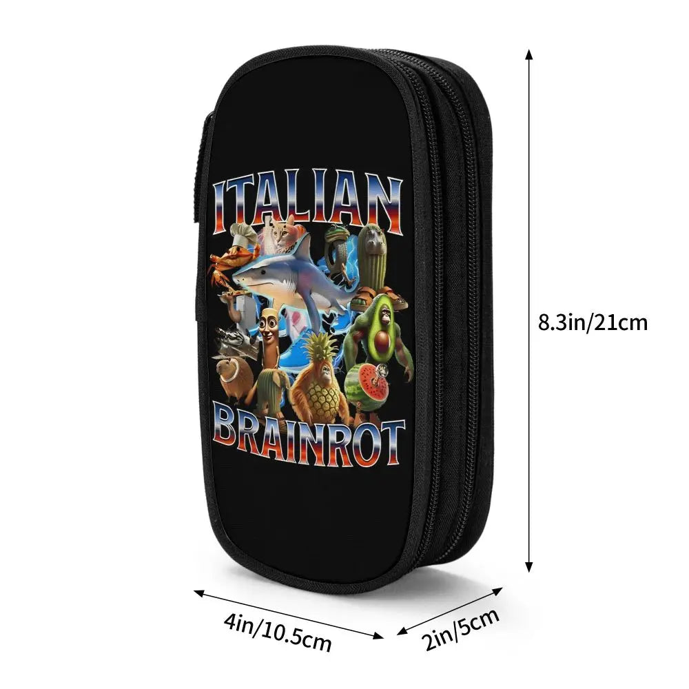 Italian Brainrot Tralalero Tralala Pencil Cases Pencil Pouch Pen Box for Student Big Capacity Bag School Supplies Stationery
