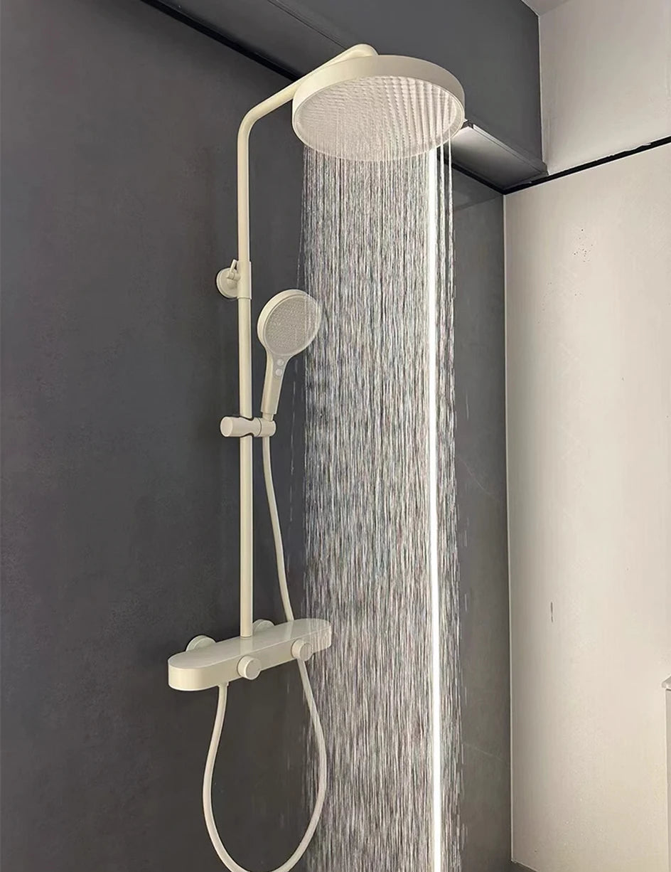 VGX Shower System Set Bathroom Shower Faucet Set 3-way Rainfall Shower Set Shower Mixer Crane with Hand Shower Set Grey White