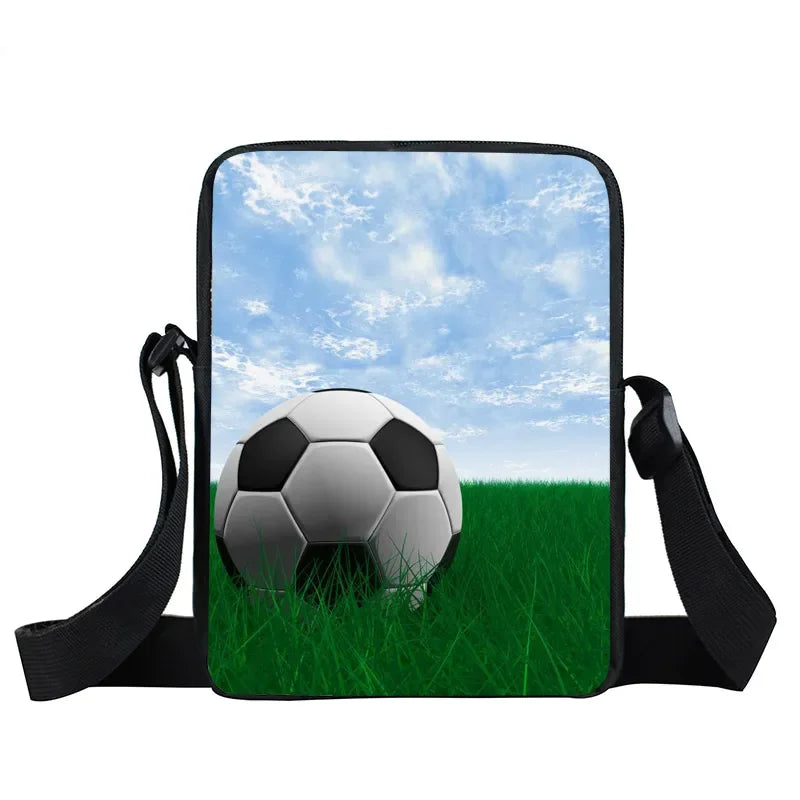 Cool Footbally / Soccerly Print Messenger Bag Girls Boys Handbags Children Shoulder Bag for Travel Kids Satchel Bookbags
