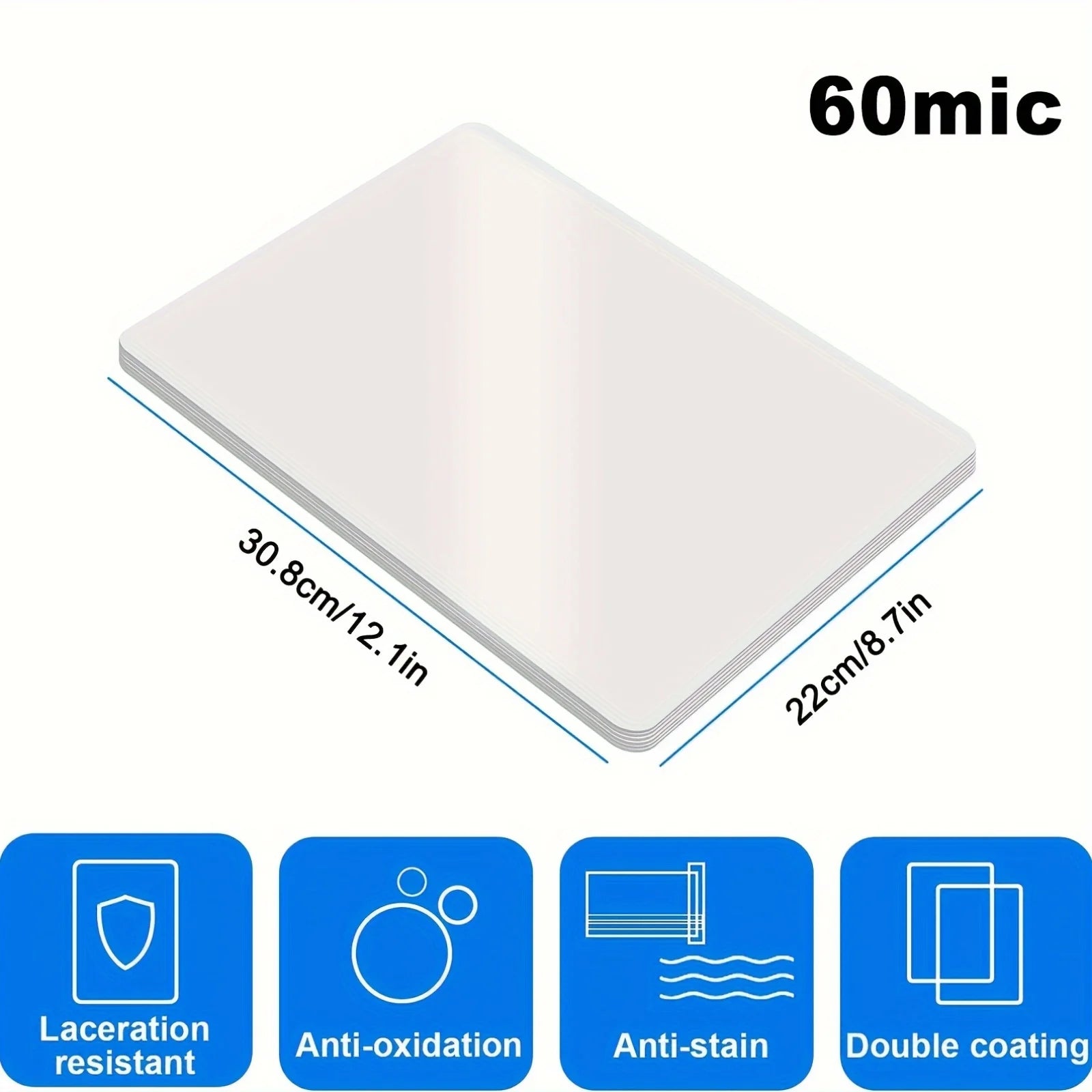 A4 Thermal Laminating Sheets, 8.7 X 12.1 Inches, 50 Mic Thick, 100 Pack, Non-Toxic Material and Adhesive