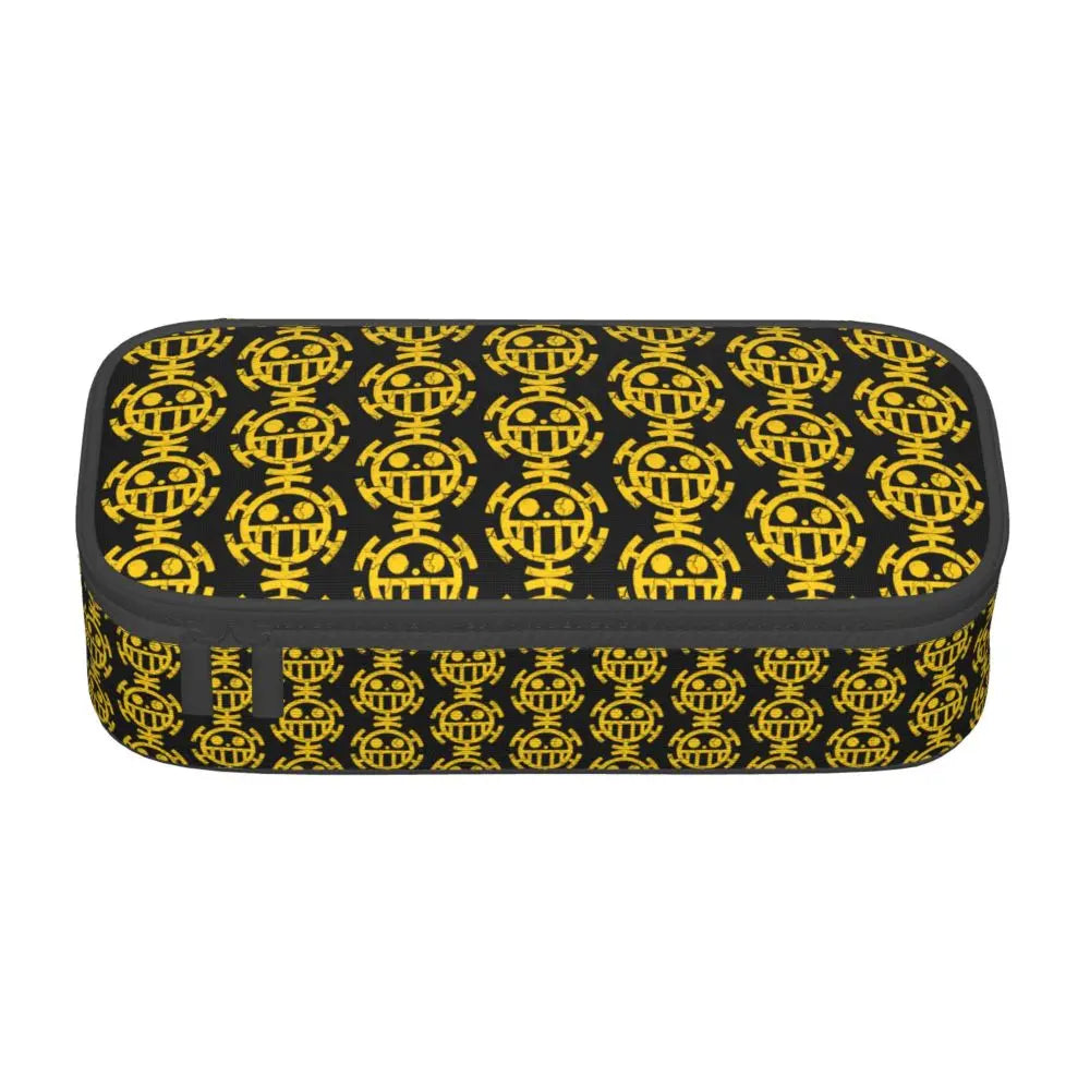 Custom One P-Pieces Cute Pencil Case Boys Girls Large Capacity Straw Hat Pirates Skull Pencil Bag Students Stationery