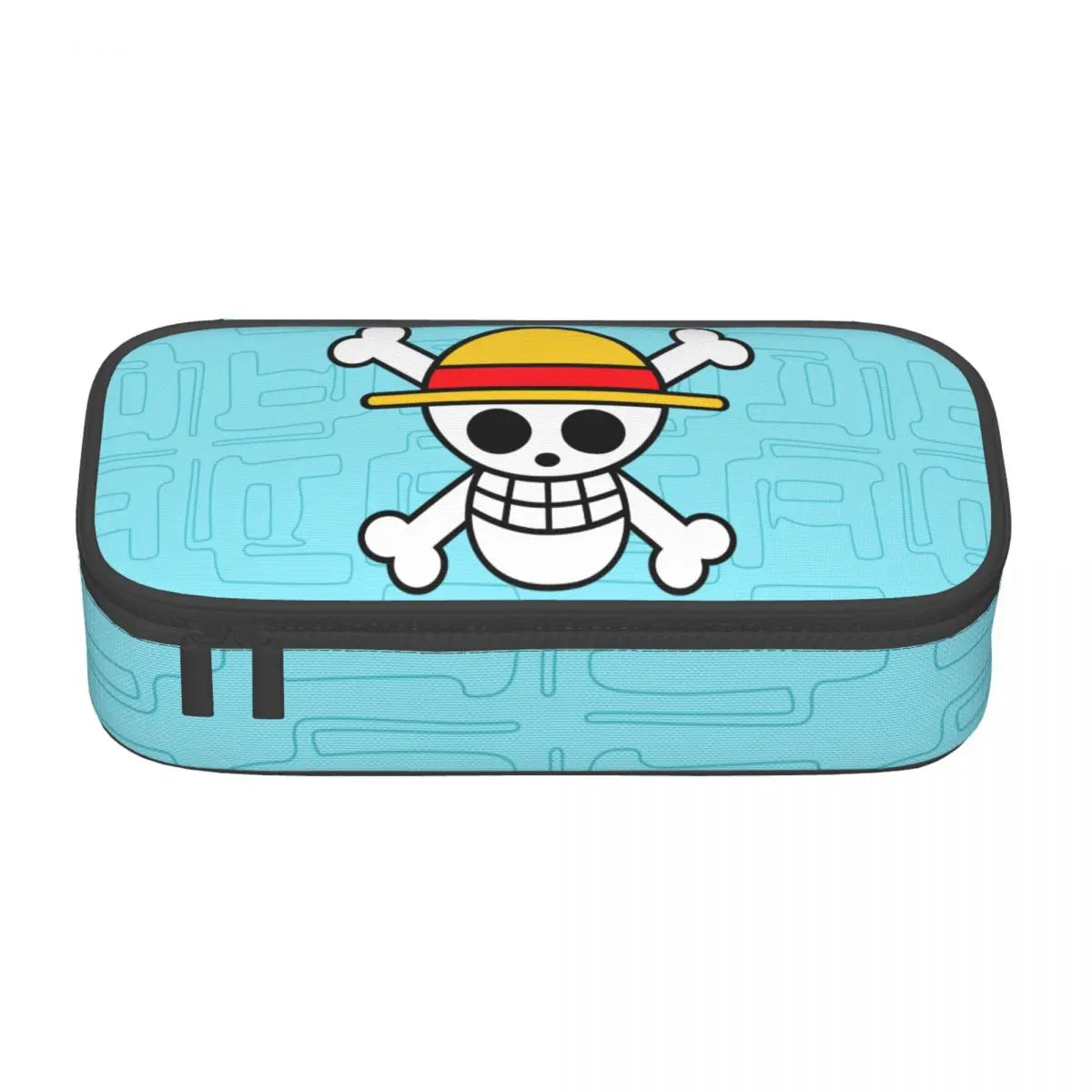 Custom One P-Pieces Cute Pencil Case Boys Girls Large Capacity Straw Hat Pirates Skull Pencil Bag Students Stationery