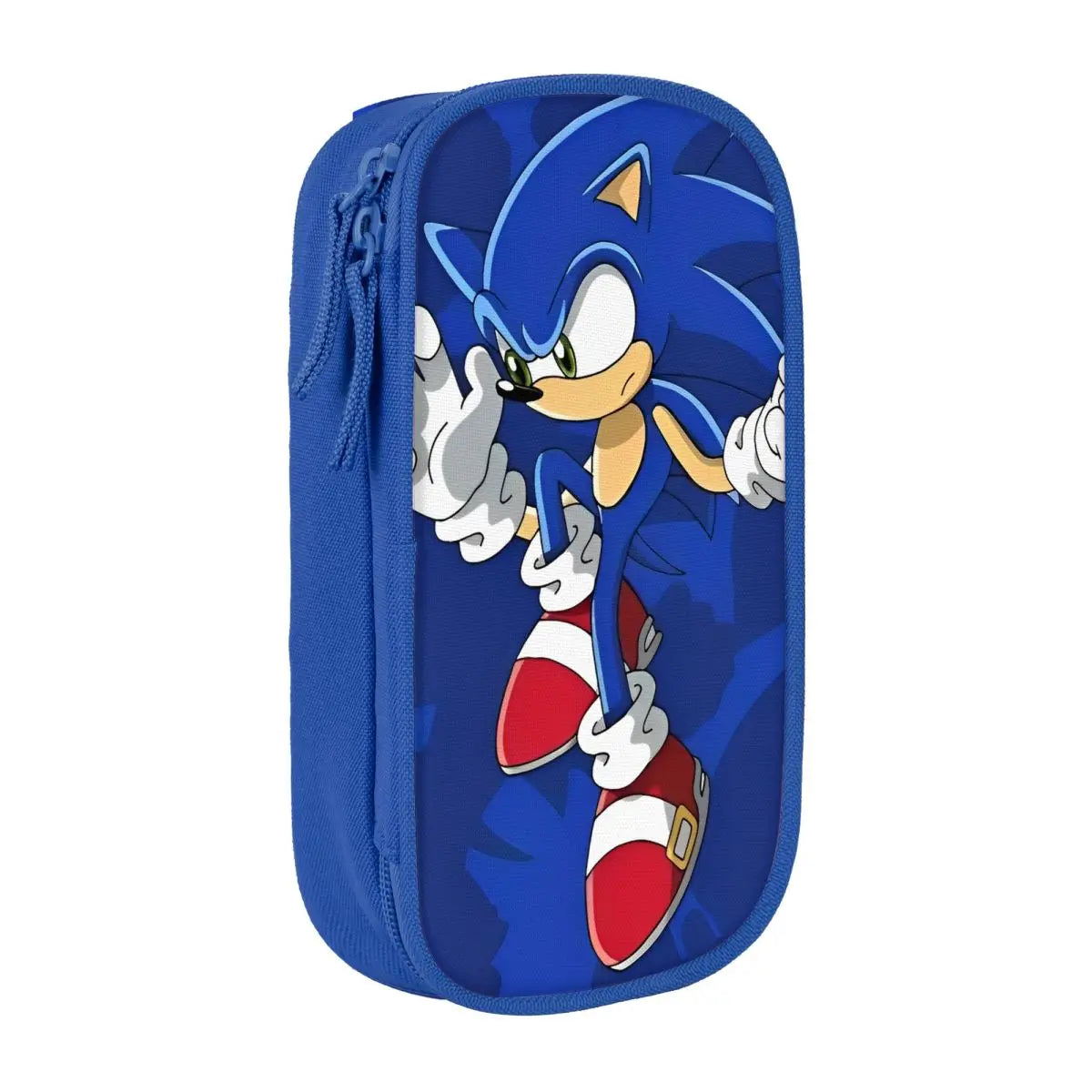 Cartoon Pencil Cases Cute Blue Hedgehogs Shadow  Pen Box Bags Student Large Storage School Supplies Zipper Pencilcases