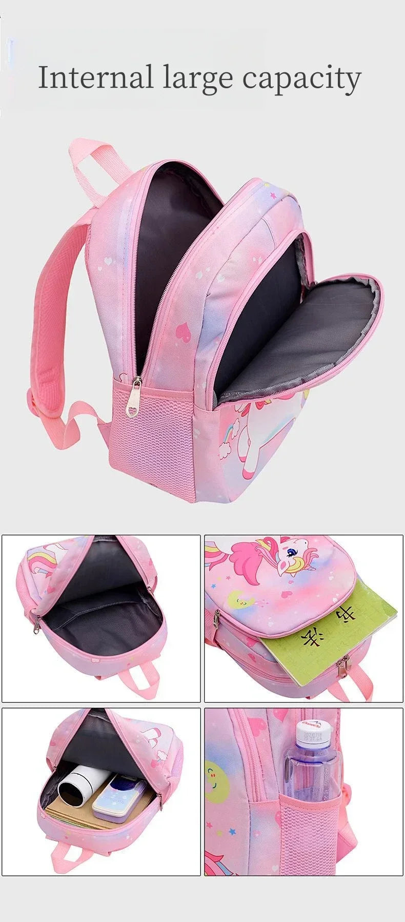 New Children Backpack Cartoon Cute Unicorn Mermaid Print Schoolbag Kindergarten Lightweight Schoolbag